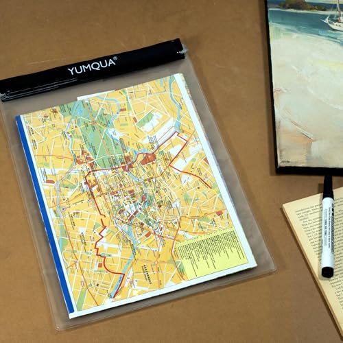 YUMQUA Waterproof Pouch Clear Dry Bag Document Map Holder Large Size 3PACK | Screen Touch, Water Proof Water Tight Map Case, Protect Kindle Tablet Cloth Dry Against Sand Water for Hiking Boating Fishing - color: Black
