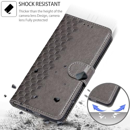 Wallet Case for iPhone 16, Gray Cube | Women Flip Folio Cover, Embossed PU Leather, Stand, Credit Card Holders Slots, Wrist Strap - color: 2