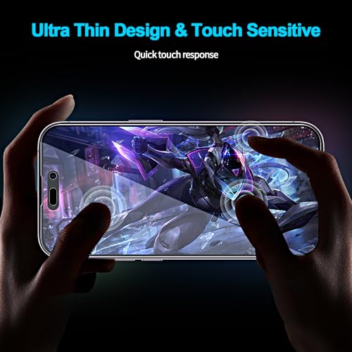 2 Pieces Privacy Screen Protector for iPhone 14 Pro 6.1 Inches, Anti Spy Tempered Glass with Installation Tools, 9H Hardness, Compatible with Cover - size: iPhone 14 Pro