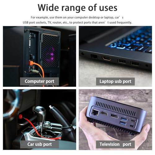 61Pcs Silicone Dust Plug Kit for Computer USB HDMI RJ45 SATA - color: black 61