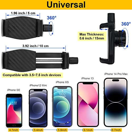 Mippko iPhone Mount for Desk/Table/Rod/Kitchen Cabinet,360°Adjustable Aluminum Alloy Phone Stand,Clip Holder Compatible with 3.5~7.5" iPhone/Nexus/HTC/Huawei/Smartphone - style: iPhone Mount