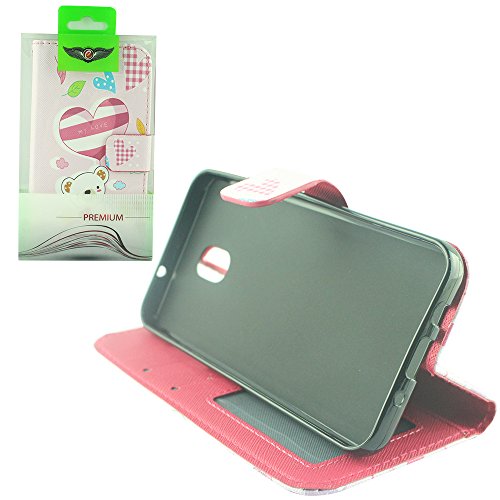 For Samsung Galaxy J7 (2018), J7 Refine, J7 Star, J7V 2nd Gen. SM-J737 - Image Flip Wallet Case + Tempered Glass Screen Protector - Bear - color: ZD06 Bear