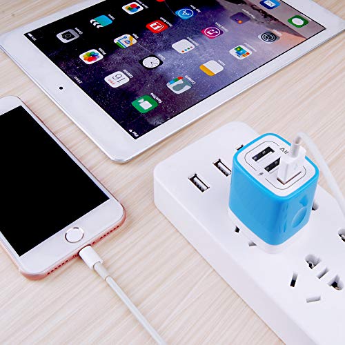 Wall Charger, USB Charger Adapter, 3.1A/3Pack Muti Port Fast Charging Cube - color: Multicolor-1