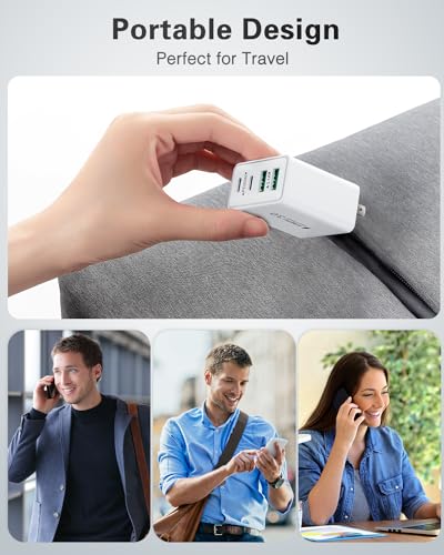2-Pack iPhone 14 13 Charger Fast Charging, 40W 4-Port USB C Chargers Block with 6FT USB C to Lightning Cable for iPhone 14 13 12 11 Pro Max XS XR X 8, Multi Wall Plug Power Adapter Charging Box - color: 2-Pack Plug /6FT C-L White