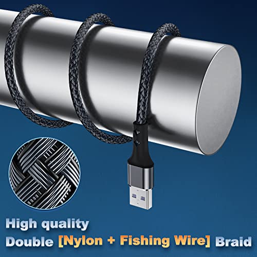 (2-Pack) iPhone Charger 3Ft for Apple MFi Certified, Strong Nylon Braided Lightning Cable, Fast 2.4A iPhone USB Charging Cord for iPhone 13/12/11 Pro/X/Xs Max/XR/8 Plus/7/6