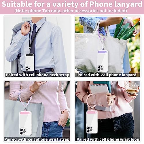 TACOMEGE Phone Tether Tab for iPhone, Cell Phone Lanyard Patch, Phone Strap Replacement Part for All Full Phone Cases (Pink) - color: Pink
