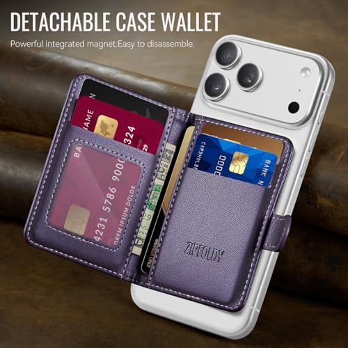 for Magsafe Magnetic Phone Wallet Card Holder, Elegant Purple - color: Elegant Purple