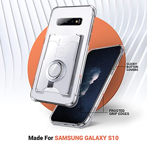 Shields Up for Samsung Galaxy S10 Case with Card Holder Stand, Clear - color: Clear, size: Galaxy S10