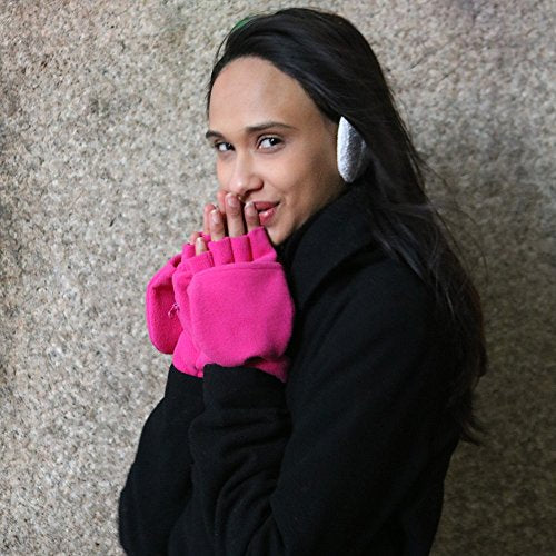 Sprigs Multi Mitt Fingerless Gloves With Adjustable Top & Cell Phone Pocket - color: Teal
