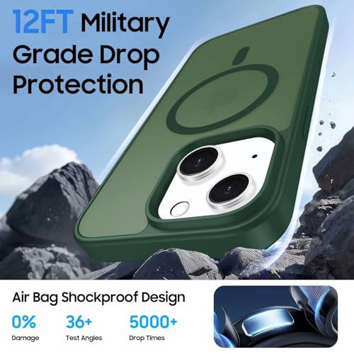 Magnetic for iPhone 13 mini/12 mini Wallet Case with Card Holder | Compatible with MagSafe, Shockproof Phone Cover with Detachable RFID Blocking Card Slot, Green - color: Green, size: iPhone 12 Mini/13 Mini
