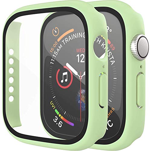 Maeline Bulk Cases Compatible with Apple Watch Series 3/Series 2/Series 1 42mm with Built in Tempered Glass Screen Protector, Overall Protective Hard PC Case Ultra-Thin Cover Mint 10 Pack - color: Mint, size: 42 mm