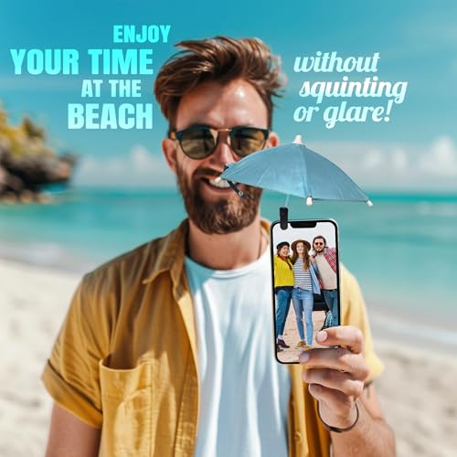 Phone Umbrella for Sun, Clip-On Phone Sun Shade, Universal Fit - color: Blue