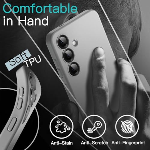 JETech Slim Case for Samsung Galaxy S25, Silver Shadow | Camera Lens Protection, Soft TPU Design, Matte Finish, Shockproof Protection - color: Silver Shadow, size: Galaxy S25