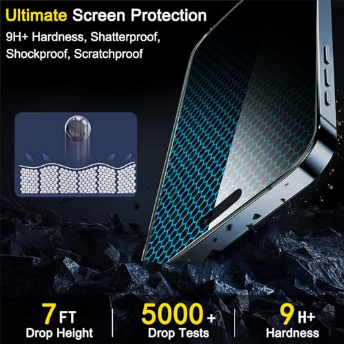 Ferilinso 3 Pack Screen Protector for iPhone 15 Pro Max, Tempered Glass - size: iPhone 15 Pro Max 6.7 INCH