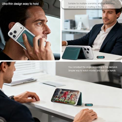 For MagSafe Wallet,Magnetic Card Holder RFID Blocking Wallet with 5 Card Slots & Cash Pocket For iPhone 17/16/ 15/14/ 13/12/ Pro/Max/Plus/Air Blue Green - color: Blue Green