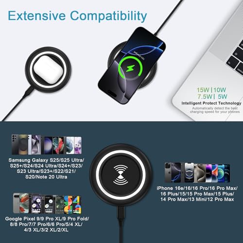 15W Samsung Wireless Charger Fast Charging Pad for Samsung Galaxy S26 S25