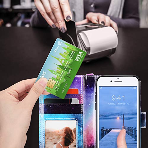 ULAK for iPhone SE 3(2022)/SE(2020)/8/7 Wallet Case Card Holder, Mandala | Premium PU Leather Flip Case with Kickstand Card Slots,RFID Blocking,Wrist Strap, Durable Shockproof Cover 4.7 Inch - color: Mandala