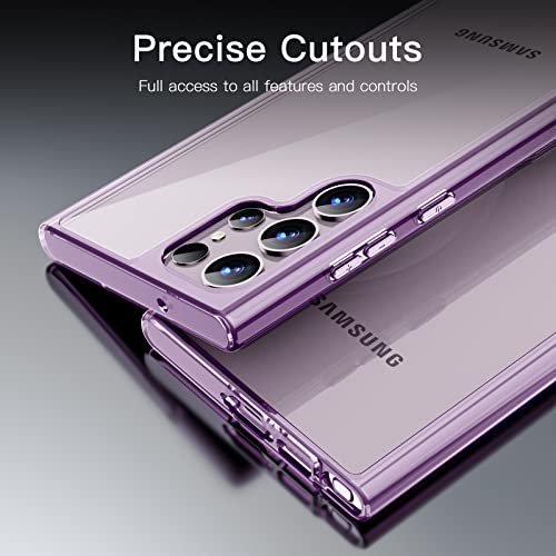 JETech Case for Samsung Galaxy S23 Ultra, Anti-Yellowing, Purple | Shockproof Protection, Scratch Resistant Hard PC Back, Durable Transparent TPU Bumper - color: Purple