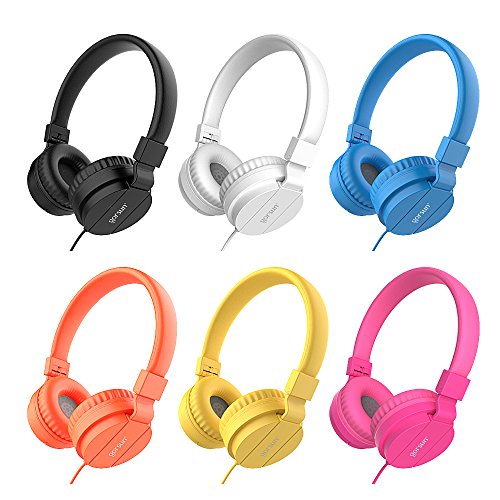 Kids Headphones, Lightweight Stereo Wired Toddler Headphones,Adjustable Headband Children's Headset for Smartphones Computer Pad Earphones(Orange) - color: Orange