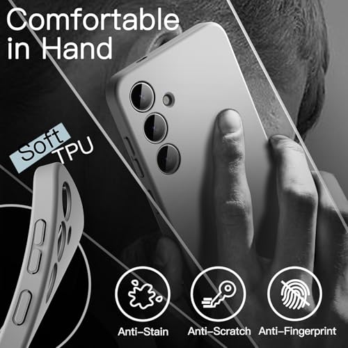 JETech Slim Case for Samsung Galaxy S24 Plus, Silver | Camera Lens Protection, Soft TPU Design, Matte Finish, Shockproof Protection - color: Silver, size: S24 Plus