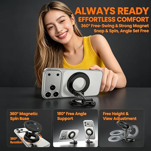 Dual-Sided Magnetic 360° Rotation Phone Holder Mount for Car, Gym, Desk