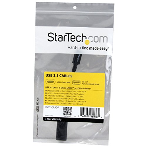 StarTech 6in (15cm) USB-C to USB-A Adapter, USB 5Gbps, 3A, USB-C Male to USB-A Female Converter, USB-IF Certified - size: Adapter (6in), style: USB 3.0 - C to A