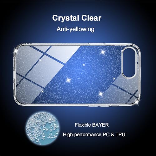 TENOC Phone Case Compatible with iPhone 7 Plus & iPhone 8 Plus, Glitter Case Clear Sparkling Protective Bumper Cute Cover for Girls Women - color: Clear Glitter, size: iPhone 7/8 Plus