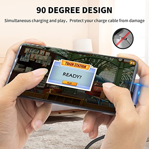 Poyiccot USB C Right Angle Adapter 40Gbps, 8K@60Hz, 100W, USB C 90 Degree Adapter, Right Angle Type C Male to Female Extender Thunderbolt 4 Connector for iPhone/PC/Galaxy S23, 2-Pack - style: usb c middle angle