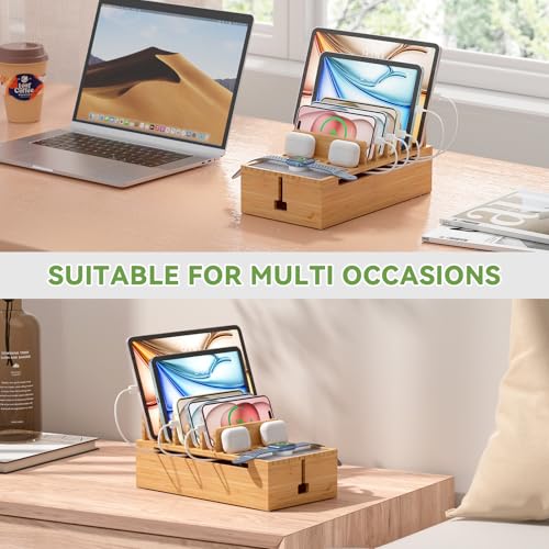 Pezin & Hulin Cell Phone Charging Station for Multi Devices-Natural Bamboo - color: Natural