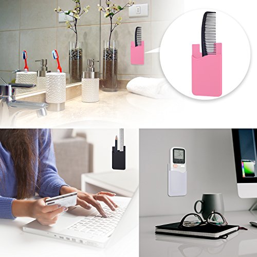 3 Pack Adhesive Card Holder for Back of Phone,Stick on Credit Card Pouch - color: Black,White,Pink