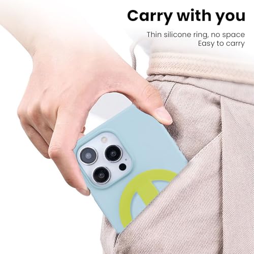 Magnetic Silicone Phone Grip Ring Holder Compatible with MagSafe Phone Case - color: Mustard Green