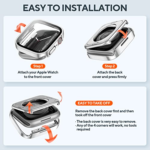2-Pack Waterproof Case for 40mm Apple Watch SE 3/2/1 Series 6/5/4 - color: Starlight/Silver, size: 40mm(SE3/SE2/SE/6/5/4)