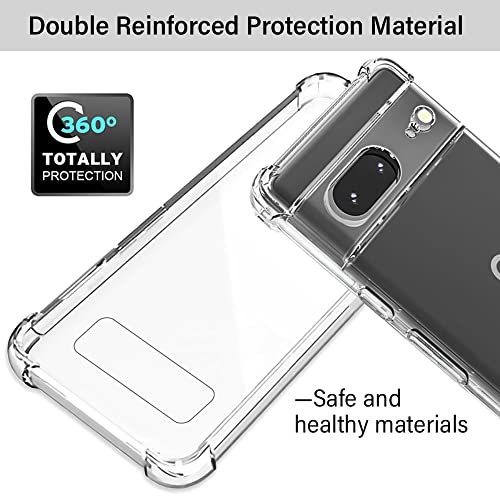 Google Pixel 7a Case with Screen Protector, Shockproof Crystal Clear Slim Soft Silicone TPU Protective Phone Cover Clear - color: Z Clear, size: Google Pixel 7a Case