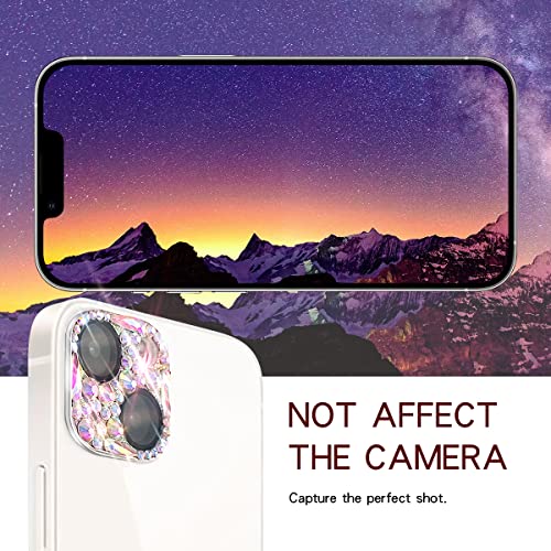 Bling Diamond Camera Lens Protector Compatible with iPhone 15 & iPhone 15 Plus, Metal Glitter Gem Camera Cover,9H Tempered Glass lens full Screen Protector with 3D Rhinestone Sparkle - size: iPhone 15 & iPhone 15 Plus