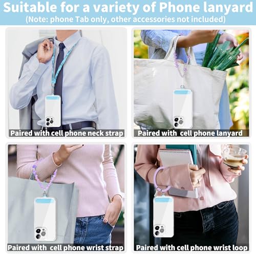 TACOMEGE Phone Tether Tab for iPhone, Cell Phone Lanyard Patch, Phone Strap Replacement Part for All Full Phone Cases (Light Blue) - color: Light Blue