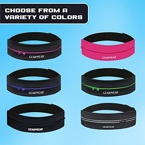 Running Belt | Runner Fanny Pack for Women and Men | Adjustble Waist Band Pack for Storage Phone - color: Black / Waist 30"-45"