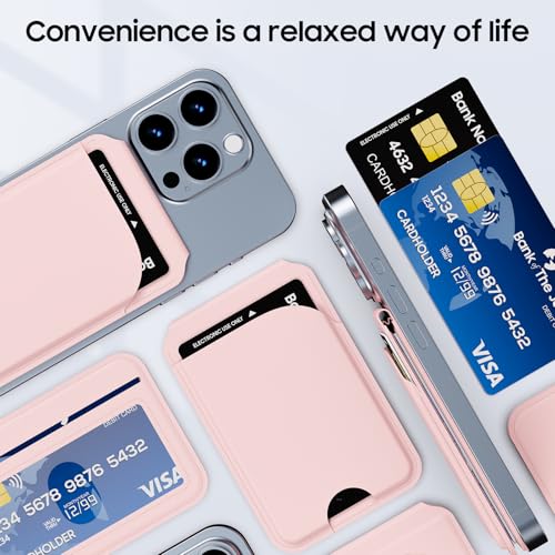 Magnetic Wallet for iPhone, Adjustable Leather Mag-Safe Card Holder for iPhone 17/16/15/14/13/12 Series, ID Window, Card Slot, RFID Blocking (pink) - color: pink