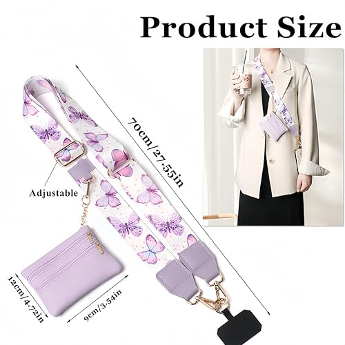 Clip and Go Strap for Phone with Wallet Crossbody - color: Rose-red