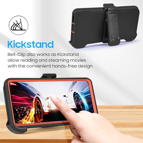 Compatible for Samsung Galaxy A26 5G, Built in Screen Protector, Belt Clip Holster Heavy Duty Defender Case Dustproof Shockproof Protection (Deer) - color: Deer