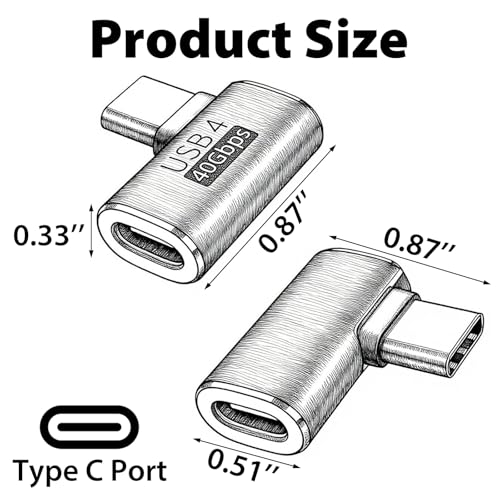 Cyberguys! USB C Right Angle Adapter PD 240W for Thunderbolt 4/3, 2-Pack - style: Angle-Flat