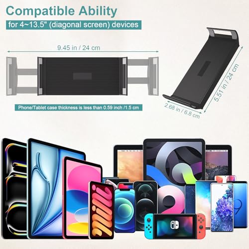 Gooseneck Tablet Stand Holder,iPad Clamp Mount for Desk,Table,Beside,Chair,Countertop,Tablet Clip Compatible with 4-13.5" iPad/mini/Air/Pro | Fire HD| Switch| Galaxy Tabs| e-Reader| Nexus