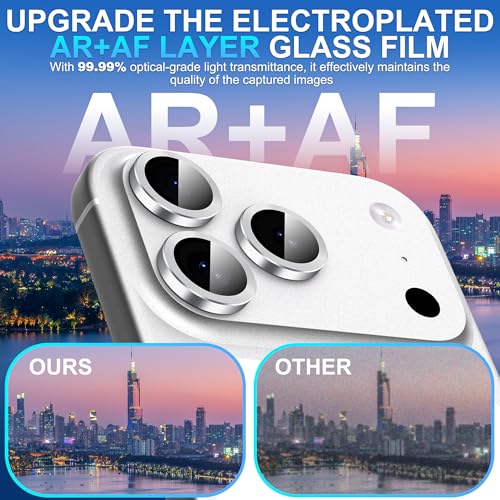 Suoman 2-Pack for iPhone 17 Pro / 17 Pro Max Camera Lens Protector -Silver - color: Silver