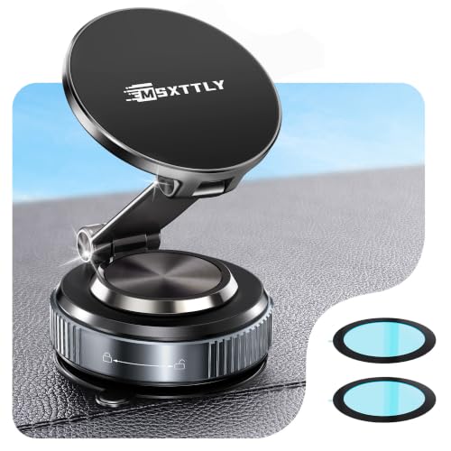 MSXTTLY Car Phone Holder,Vacuum Magnetic Suction Cup Phone Mount Nano Gel