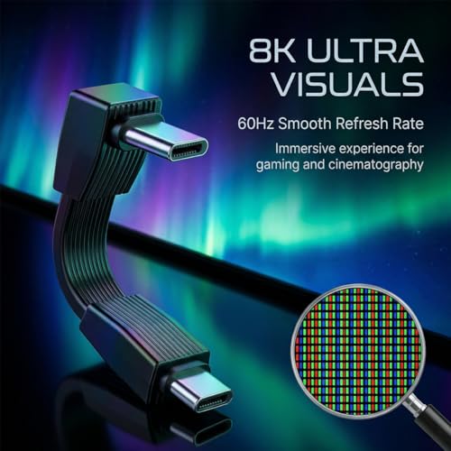 8K Short USB C Cable 80Gbps 240W (5cm)