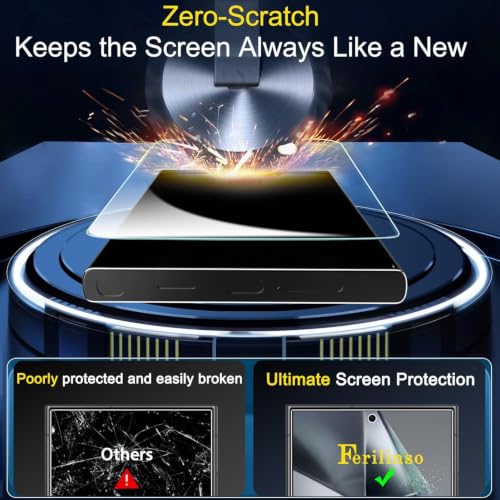 Ferilinso Screen Protector for Samsung Galaxy S24 Ultra, Tempered Glass - size: Samsung Galaxy S24 Ultra 6.8 INCH