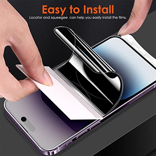 [2 Pack for iPhone 14 Pro Max Privacy Screen Protector (NOT Glass), Anti-Spy Anti-Scratch Non-breakable Flexible Soft TPU Hydrogel Film Screen Protector for iPhone 14 Pro Max