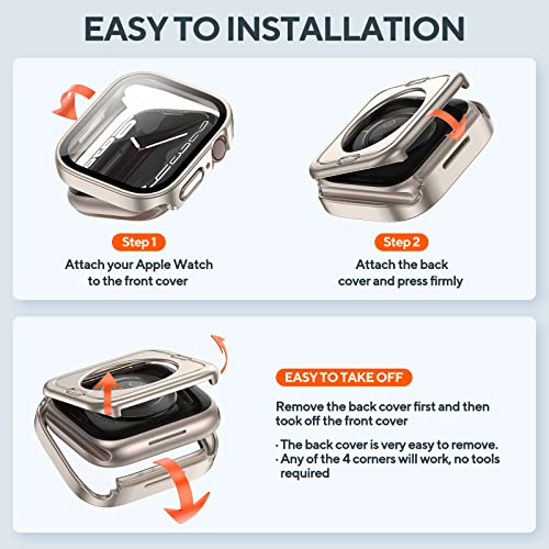 2-Pack Waterproof Case for 40mm Apple Watch SE 3/2/1 Series 6/5/4 - color: Starlight/Clear, size: 40mm(SE3/SE2/SE/6/5/4)