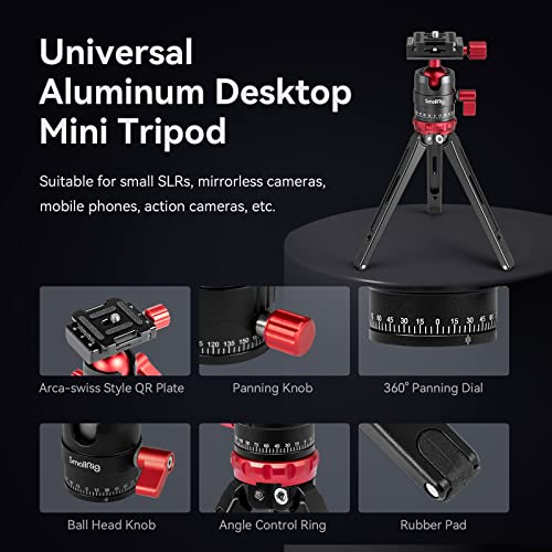 SmallRig Desktop Mini Tripod for Camera/Phone, Aluminum, Load up to 11lbs - style: 2