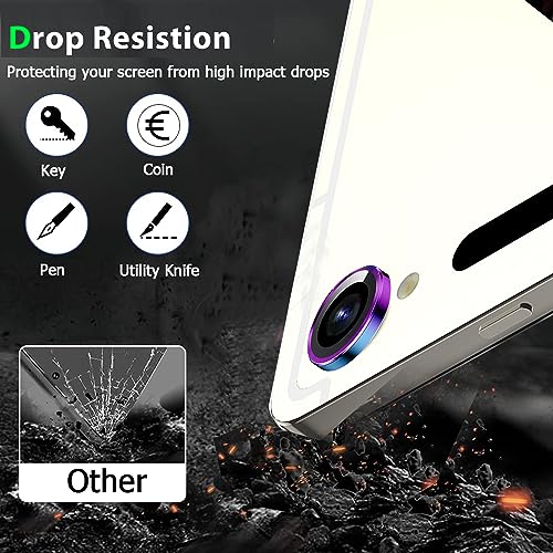 Zeking (2 Set) Camera Lens Protector Compatible with Samsung Galaxy Tab S11 Ultra, Scratch-Resistant HD Clarity Ultra-Thin 9H Tempered Glass with Aluminum Edging, Individual Metal Lens Cover (Color) - color: Colorful