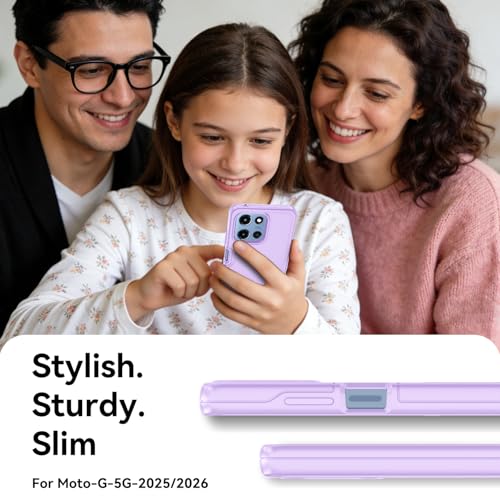 for Motorola Moto G 5G 2025/2026 Case with HD Screen Protector, Moto G Play 2026 Heavy Duty Shockproof Military Grade Full Body Protection Phone Cover (Dream Violet) - color: Dream Violet